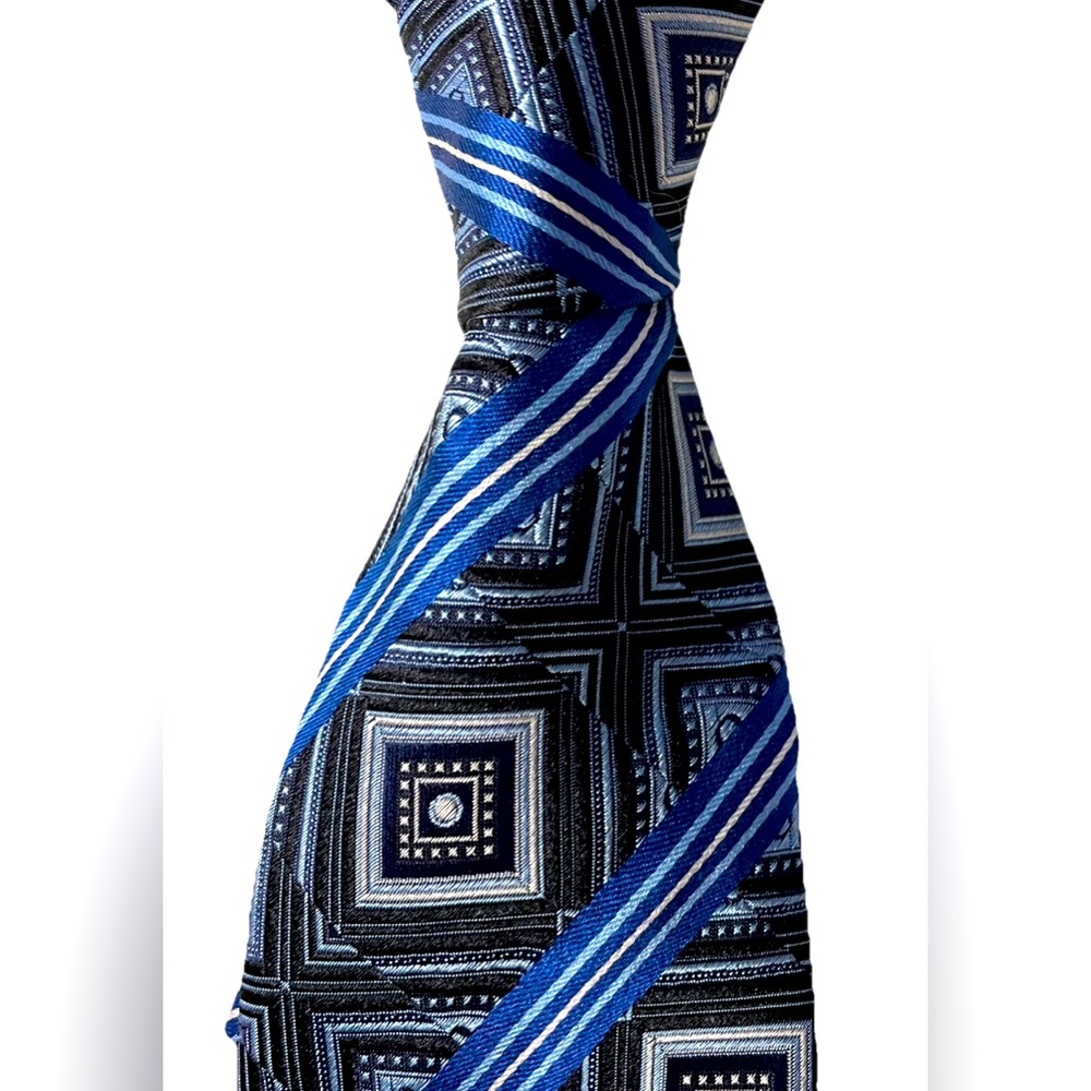 Serica Elite Men's 100% Silk Necktie Made in Italy Handmade Geometric Old Money